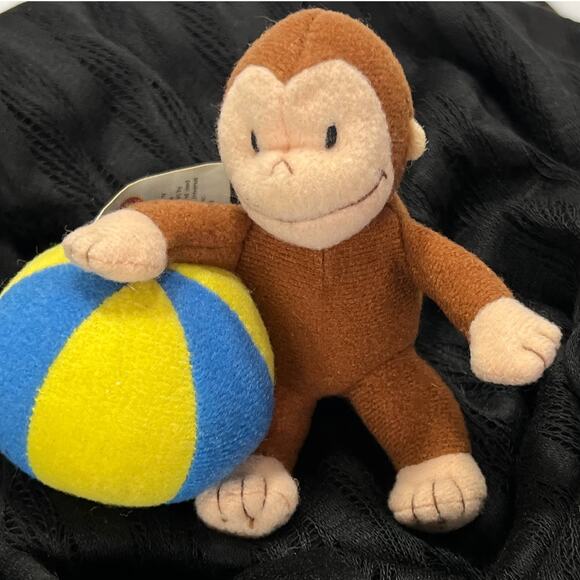 Miniature Vintage Curious George Plush Toy Collectible with Circus Ball 4" - Picture 14 of 15
